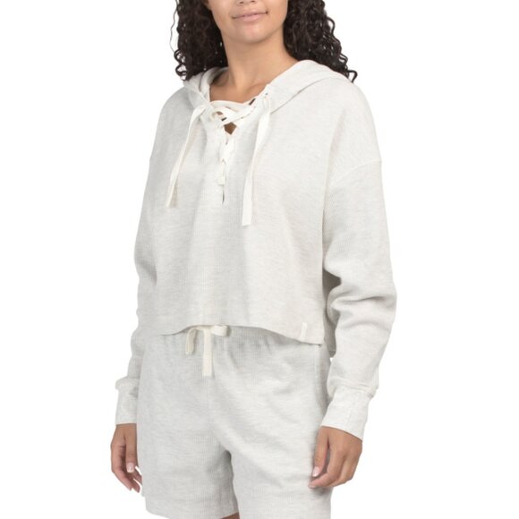 CREAM YOGA Light Heather Shana Thermal Hoodie - Picture 1 of 2
